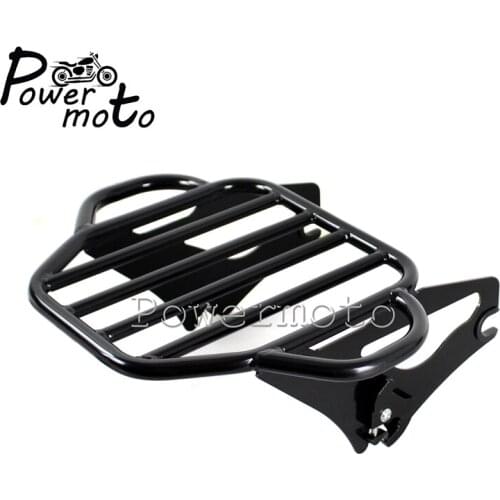 Black Steel Motorcycle 2up Tour Pak Mounting Luggage Rack For Harley Touring Road King Street Glide FLHR FLHX FLTRX 2009-2016
