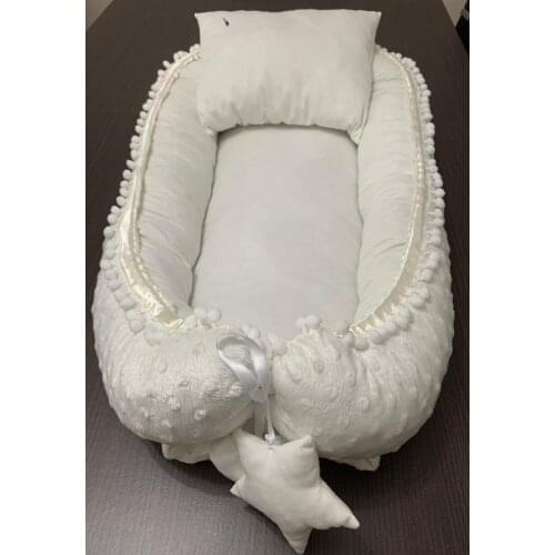 Baby Nest 100% handmade Bidi10 hand stitching pure organic white orthopedic mother so crib baby play mat nest child