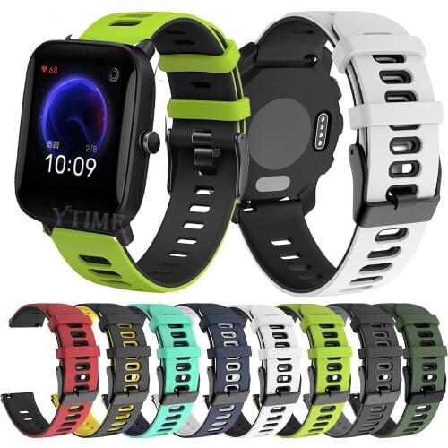 20mm Two-Color Silicone Watchband Amazfit Bip U Pro Strap Replacement bracelet wristStrap for Huami Amazfit BIP youth / BIP lite