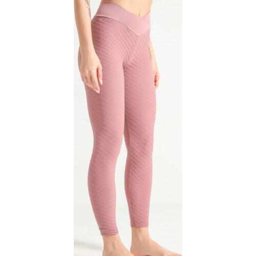 High Waist Hip Lifting Elastic Leggings Seamless Knitted Jacquard Yoga Pants