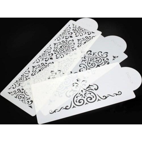 DIY Baking Hollow Out Flower Snowflake Spray Cake Mold Vintage Pattern Cake Surface Cake Stencil Spray Cookie Stencils Decor