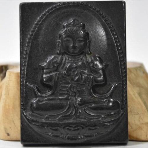 Hongshan culture archaize black iron meteorite Guanyin bodhisattva statue