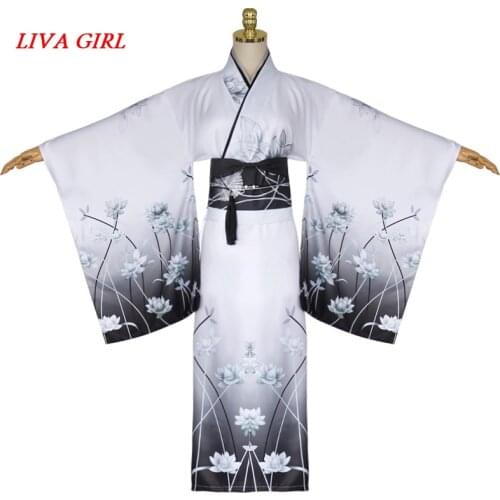 Liva girl Kasugano Sora White Kimono Japanese Anime Game In Solitude Where We Are Least Alone Yosuga no Sora Cosplay Costume