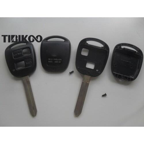 Uncut Blade TOY43 2 Buttons Remote Key Shell For Toyota Blank Car Key Case