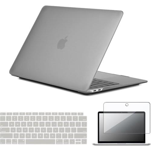 For Apple Macbook Pro 13/Air 11/MacBook Pro 15/Air 11/White A1342 Matte Gray Hard Laptop Case+US Keyboard Film+Screen Protector