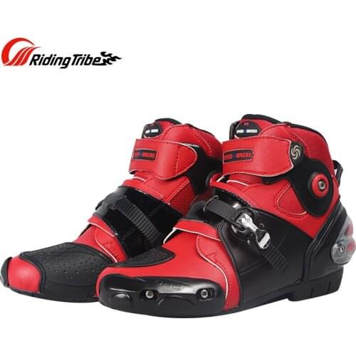 Motorcycle microfiber leather ankle street moto boots bike racing short shoes motocross motorcycle protective gear shift boots