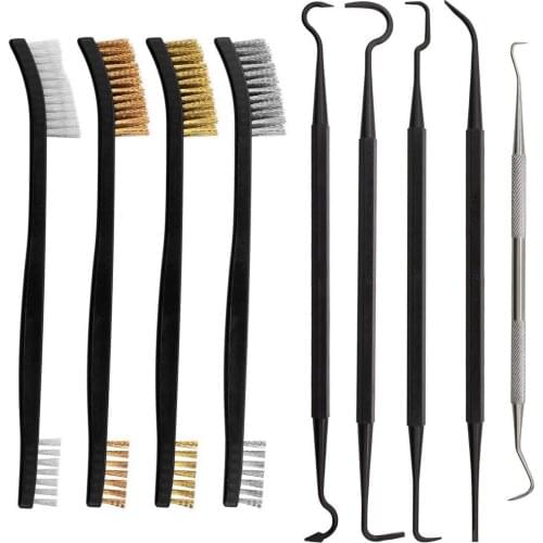 Hot Sale 9pcs/Set Weapon Cleaning Kit Universal Gun Hunting Weapon Cleaning Kit Brush Gun Cleaning Set Pick Gun Tool