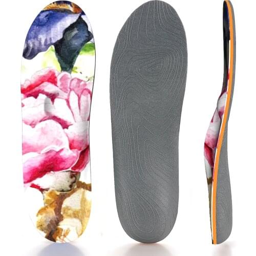 Creative Design Flower Pattern Cover Non-slip Shock Absorption Soft Breathable Arch Support Insole
