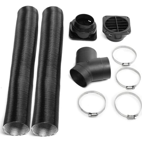 New Pair 75mm Air Pipe Hose Line Heater Vent Outlet with Y Piece Connector For Diesel Heater for Dometic Planer