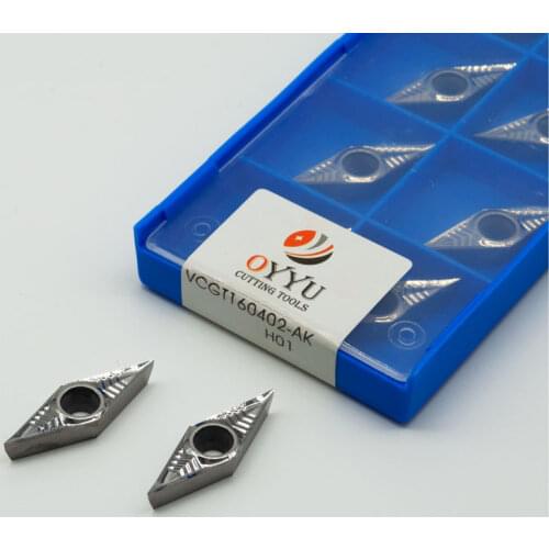 OYYU VCGT VCGT160402-AK VCGT160404-AK VCGT160408-AK H01 aluminum inserts Processing copper for lathe turning tools SVJCR
