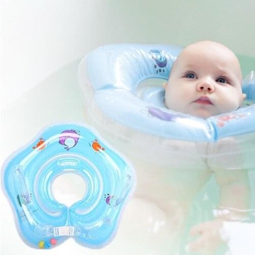 Swimming Baby Accessories Neck Ring Tube Safety Infant Float Circle w/ Handles for Bathing Inflatable Flamingo Inflatable Water