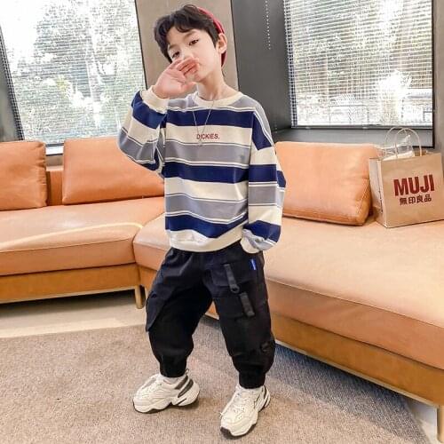 2021 Pullover Spring Autumn Boys Sweatshirts Jacket Coat Kids Outwear Children Clothes Tops Teenager Gift High Quality