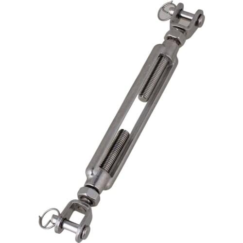 Silver 304 Stainless Steel European Style U&U M8 Turnbuckles Wire Rope Tensioners