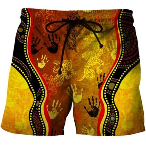 3D Print Mens Shorts Summer Beach Shorts Australia In my heart Indigenous Painting Art Pants Culture Casual Fashion Streetwear