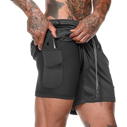 NEW Mens Running Shorts Mens 2 in 1 Sports Shorts Male double-deck Quick Drying Sports men Shorts Jogging Gym Shorts men 2021