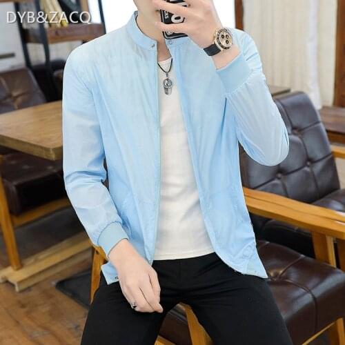 Sunscreen Clothing 2021 Spring/summer Korean Jacket Fashion Coat Thin Breathable Ice Silk Wind Jacket Mens Coat