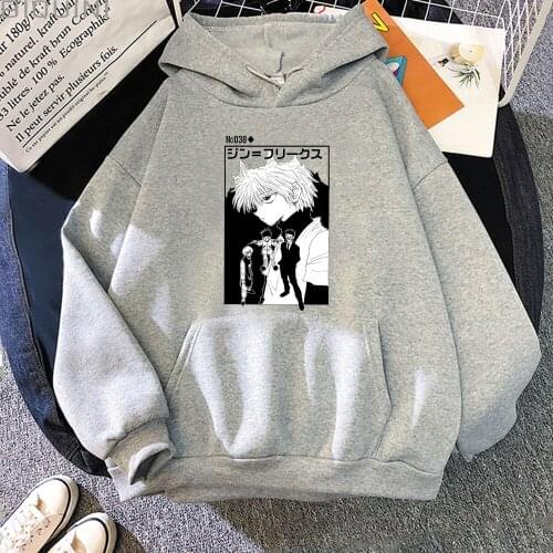 Killua Hoodie Women Hunter X Hunter Oversize Sweatshirts Anime Tops Long Sleeve Pullovers Comic Print Japanese Streetwear Hooded