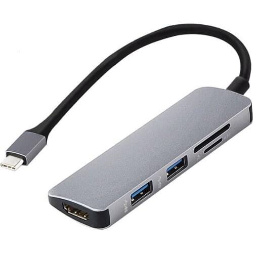 5 in1 USB C HUB USB-C to HDMI Micro SD/TF Card Reader Adapter for MacBook Samsung Galaxy S9/S8 Huawei P20 Pro Type C USB 3.0 HUB