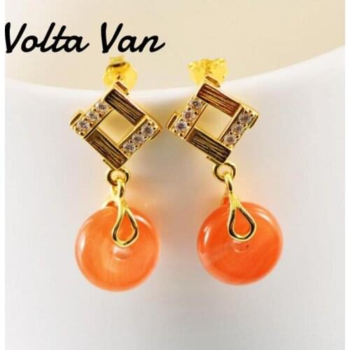 Volta Van Drop Earrings 925 Sterling Silver Pendientes Plata Agate Zircon Elegant Fine Jewelry 2021 New Design Luxury Earrings