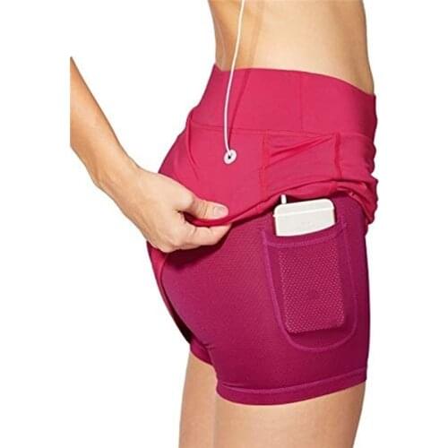 Women High Waist Gym Sports Shorts Slim Slim A-Line Sports Shorts Skirt High Elastic Breathable Anti-Glare For Ladies