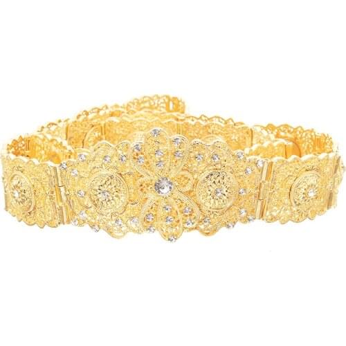 Classical Turkish Style Woman Carved Handmade Hollow-out Metal Belt