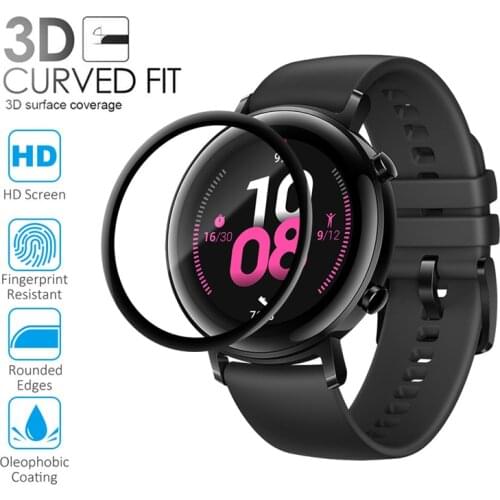 2pcs Film Protective Glass FOR Huawei GT2 42mm Watch Curved Surface 3D Full Screen Composite Thickened Hydrogel Film
