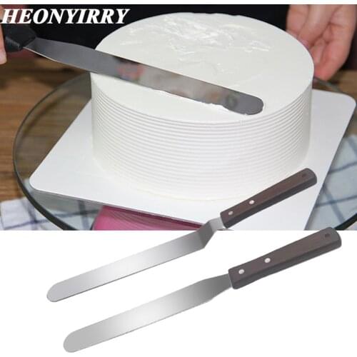 1pc 4/6/8/10 inch Stainless Steel Cake Spatula Butter Cream Icing Frosting Knife Smoother Kitchen Pastry Cake Decoration Tools