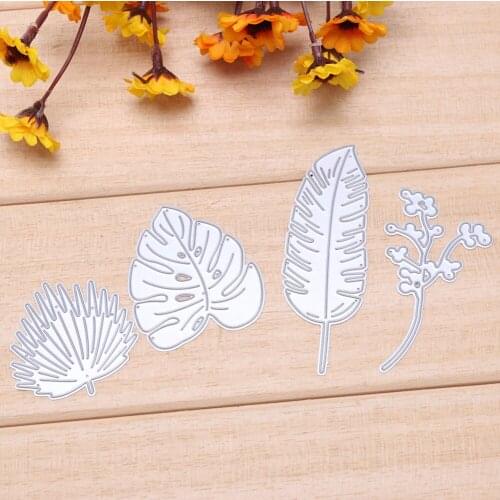 4 Pcs Leaf New Design Decorative Embossing For DIY Scrapbooking Photo Album Paper Cards Decorative Crafts Embossing Die Cuts