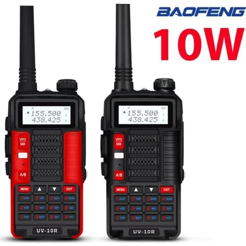 Baofeng UV 10R Professional Walkie Talkies High Power 10W Dual Band 2 way CB Ham Radio hf Transceiver VHF UHF BF UV-10R Plus