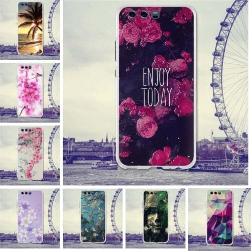 For Huawei P10 Cases Back Cover For Huawei P10 Covers Soft Silicone Phone Bag TPU Skin Phone Case Fashion Painting Phone Shell