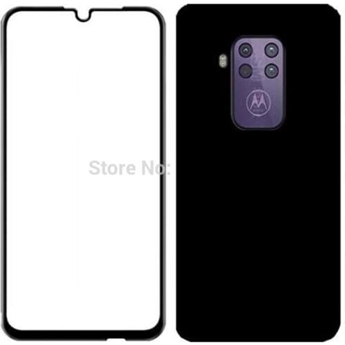For Moto One Zoom Case Motorola One Zoom Black Soft TPU Case With Full Tempered Glass Motorola Moto One Zoom Pro OneZoom XT2010