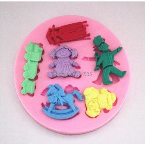 BABY TOY CHRISTMAS GIFT SET SILICONE MOULD, non stick sugarcraft Sugar paste, Chocolate