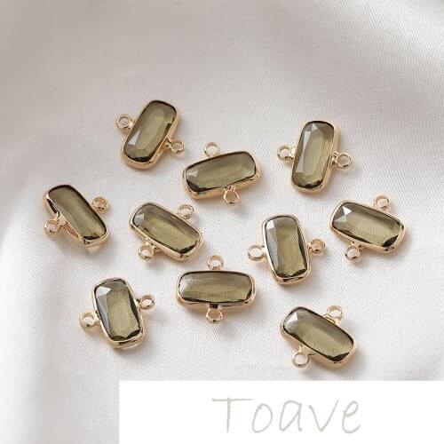 Double hanging crystal bag Phnom Penh transparent green simple and versatile diy earrings hand-made basic accessories