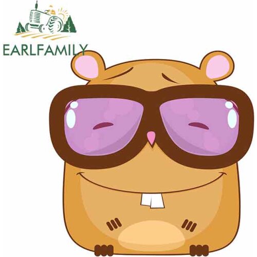EARLFAMILY 13cm x 12.9cm for Geek Hamster Funny Car Stickers Vinyl Graphics JDM RV VAN Fine Decal Car Accessories Logo