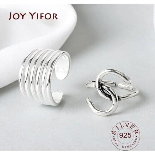 925 Sterling Silver Smooth Rings For Women 5 lines interweave fine Jewelry Beautiful Finger Open Rings For Party Birthday Gift