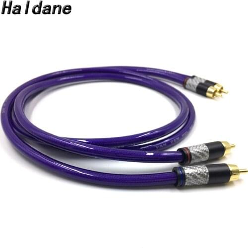 Haldane Pair HIFI Type-1 Gold Plated RCA Plug Audio Cable 2RCA Male to Male Interconnect Cable for Van Den Hul MC SILVEB-IT 65