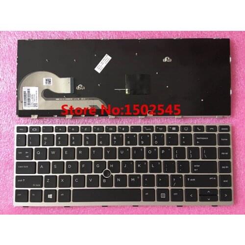 For HP EliteBook 740 G5 745 G5 840 G5 845 G5 Original Laptop Built-in keyboard US keyboard L14379-001 Silver frame