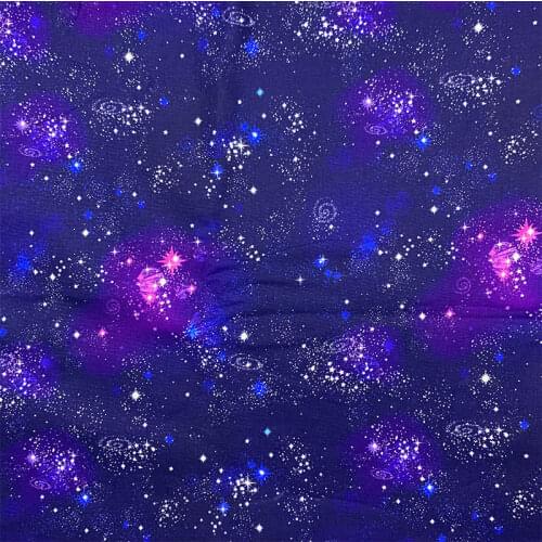Beautiful Dark Blue the Galaxy Pattern 100% Cotton Fabric Digital Printing Sewing Material Children Fabric Diy Shirt Clothing