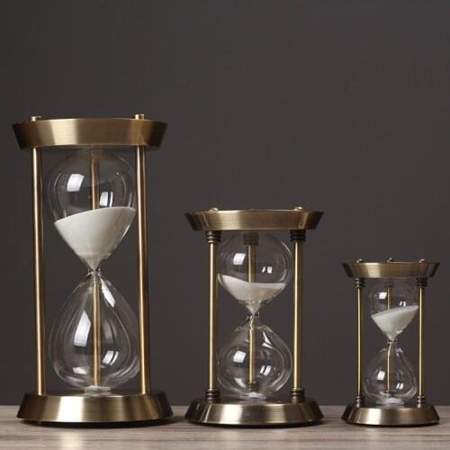 Creative Hourglass Timer Metal Timer Sand Timer Wooden Hour Glass Clock Living Room Study Home Decoration Gift