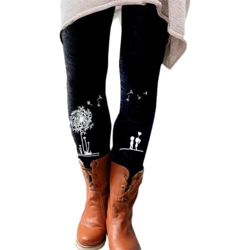 Leggings Push Up Leggins Sport Women Trousers Dandelion Print Long Pants Women Skinny Leggings for Autumn Elastic Trousers 2021