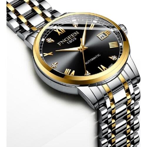 Top Brand Business Watches Men Automatic Luminous Clock Waterproof Mechanical Watch Mens Steel Wristwatch Relogio Masculino