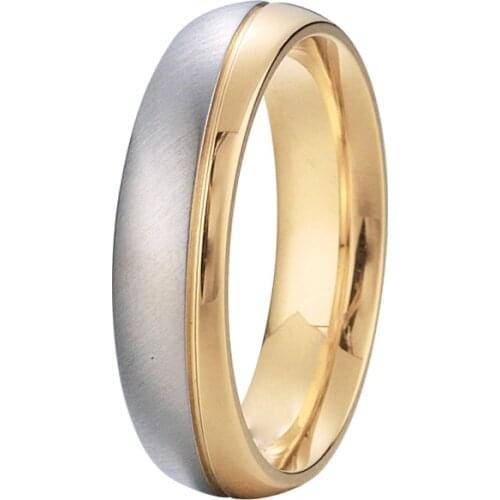 Fashion Bicolor stainless steel ring Wedding bands Gift for boyfriend male rings