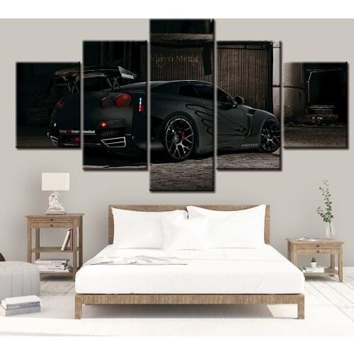 Wall Art Modular Pictures Posters Canvas Printed Nissan Gtr Car Painting Modern Home Decoration Fashion Living Room Framework