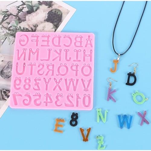Small Size Alphabet Number Silicone Casting Resin Molds For DIY Epoxy Pendants Earring Jewelry Findings Tools Uv Epoxy Handmade