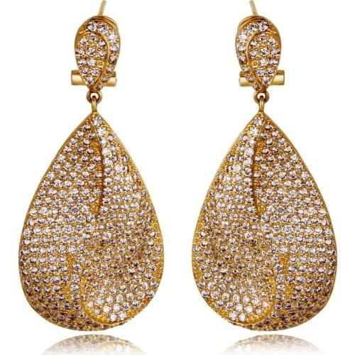 New White Color Wedding earrings Setting wiht Cubic Zirconia Stone Fashion Drop Earrings Free Shipping