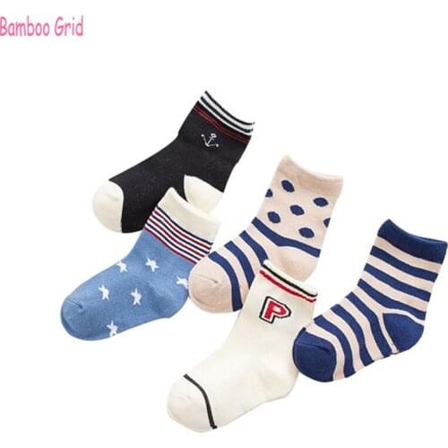 1-12 Year Kids Socks Baby Socks 5 Pairs/ Lot New Autumn & Winter Cotton High Quality Cartoon Children Socks