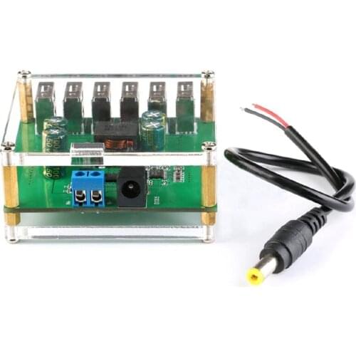 DC DC Step Down Module 10V12V24V36V Turn 5V/8A Car Regulator Charging Power Supply 6 USB Output Buck Converter