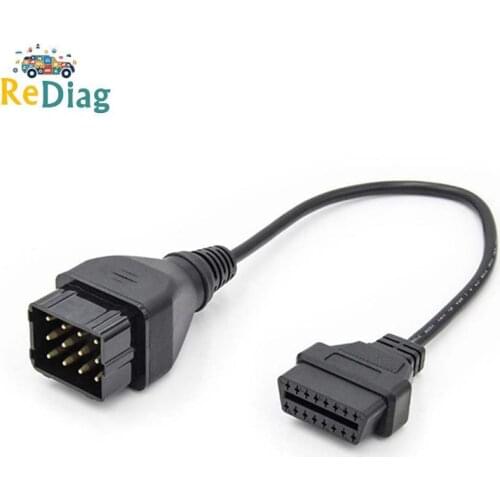 OBD2 Connector Adapter Truck Cable For GAZ 12Pin to OBD2 16Pin Connectorfor GAZ 12 Pin Male To 16pin Female