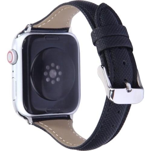 Black Brown Red Genuine Leather Slender waist watchband for apple watch 6 5 44mm 40mm 38mm 42mm Bracelet iwatch Strap 4 3 2 1