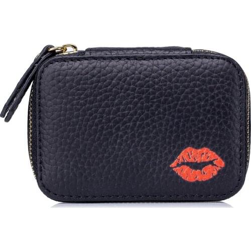 COMFORSKIN Luxurious Genuine Leather Girls Lipstick Bag With Mirror Window High Quality Fashion Style Cosmetic bag For Women